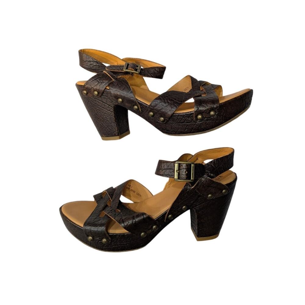 Korks by Kork-Ease Bagley Heeled Sandal Leather Buckle Size 9